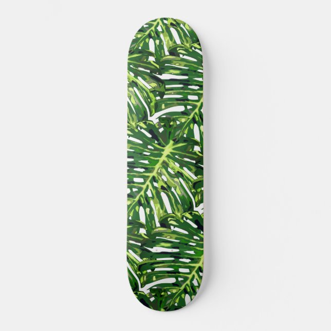 Skate Folhas de Monstera Tropical - Viagem Exótica (Frente)