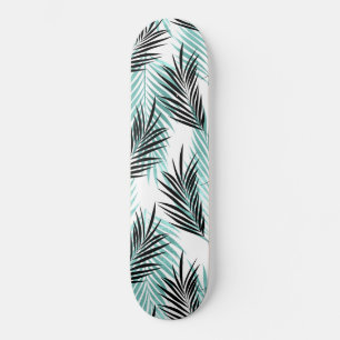 Skate Folhas de Palmeira Árvore Tropical Turquesa Brilha