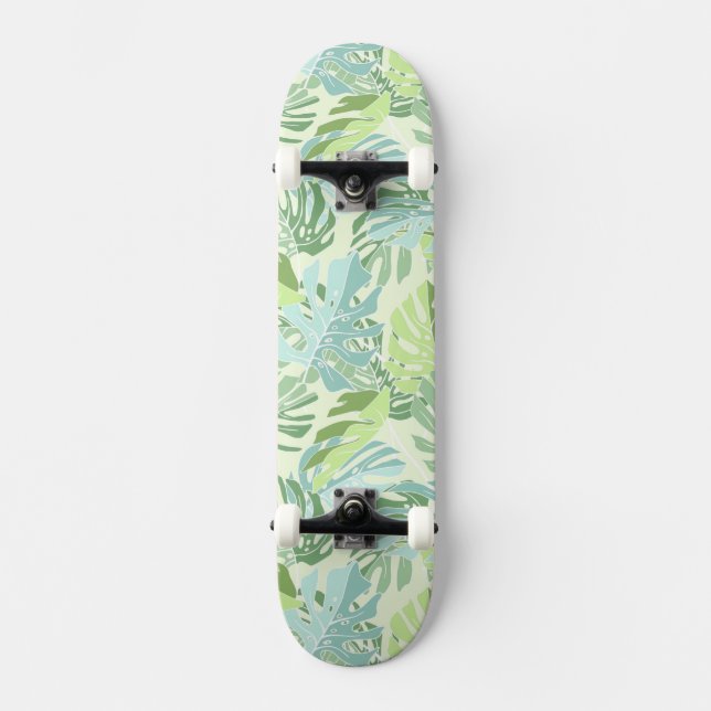 Skate Folhas de palmeira tropicais Pastel (Frente)