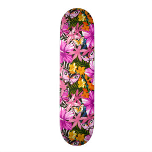 Skate Folhas e flores tropicais