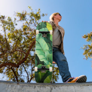 Skate Folhas Tropicais Abstrato Botânico Selva Natureza
