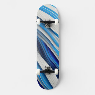Skate Formas de curvatura espessa em azul e branco