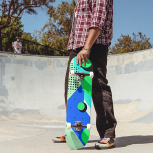 Skate Formas e círculos em verde e azul