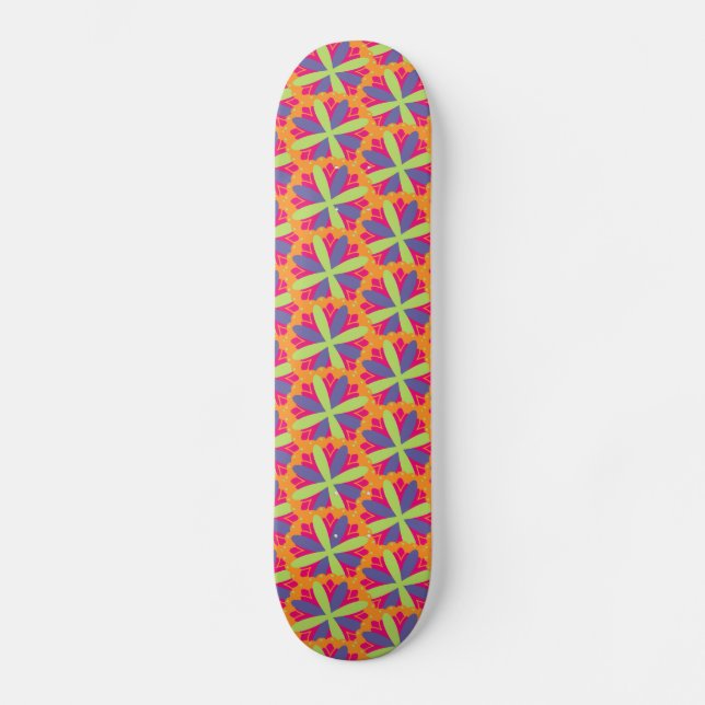 Skate Formas Florais Laranja Vibrante (Frente)