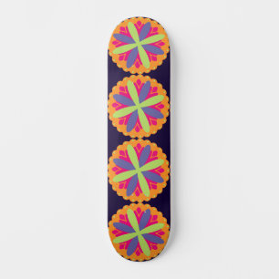 Skate Formas Florais Laranja Vibrante