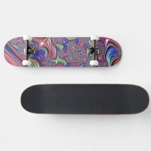 Skate Fractal Espiral Colorida, Abstrato de Trippy, em V