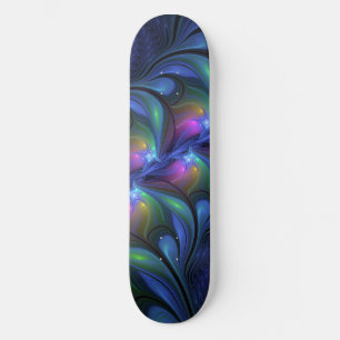 Skate Fractal verde cor-de-rosa Abstrato azul-colorido