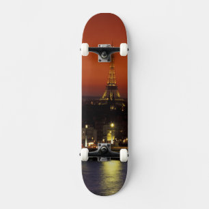 Skate França, Paris Vista do pôr do sol da Torre Eiffel