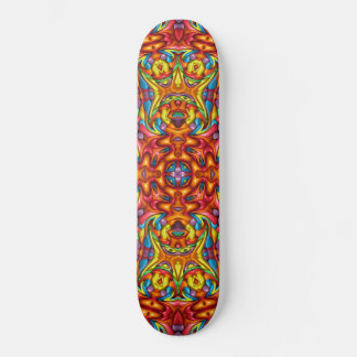 Skate Freaky Tiki Red Vintage Fractal Kaleidoscope