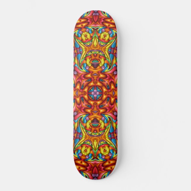 Skate Freaky Tiki Red Vintage Fractal Kaleidoscope (Frente)