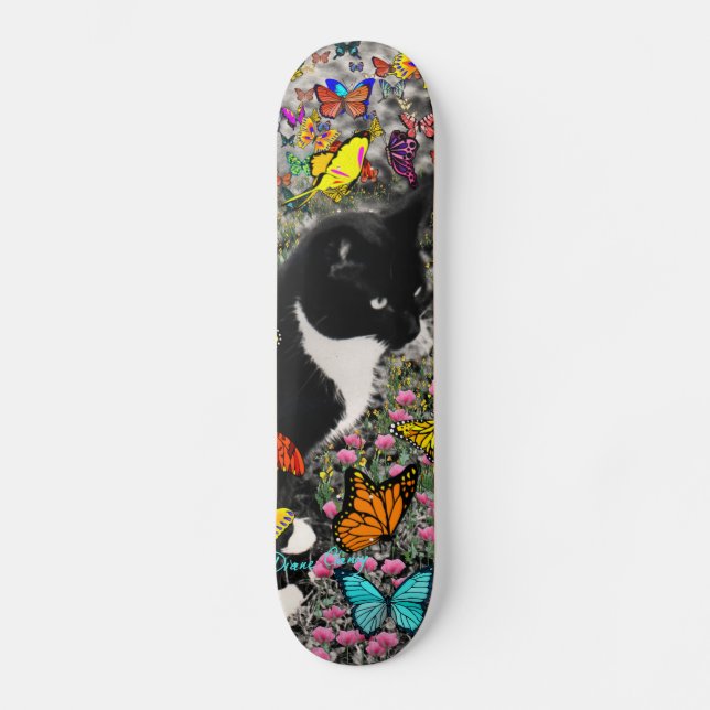 Skate Freckles nas borboletas - gatinho do smoking (Frente)