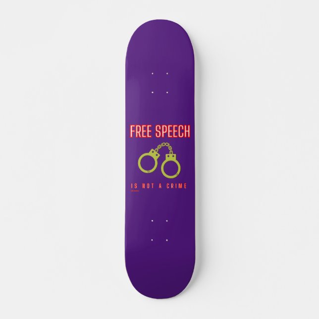 skate "FREE SPEECH NÃO É UM CRIME" (Frente)