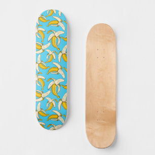 Skate Fruta de Bananas Azul e Amarelo Padrão