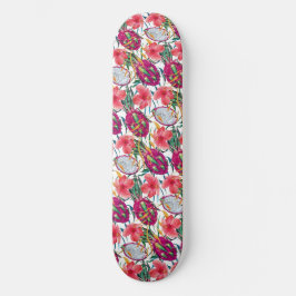 Skate Fruta Dragão Floral Tropical Moderno Palma Verde