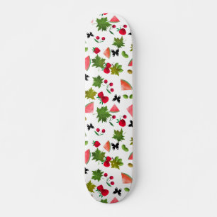 Skate Frutas frescas sem costura, Berries Watercolor
