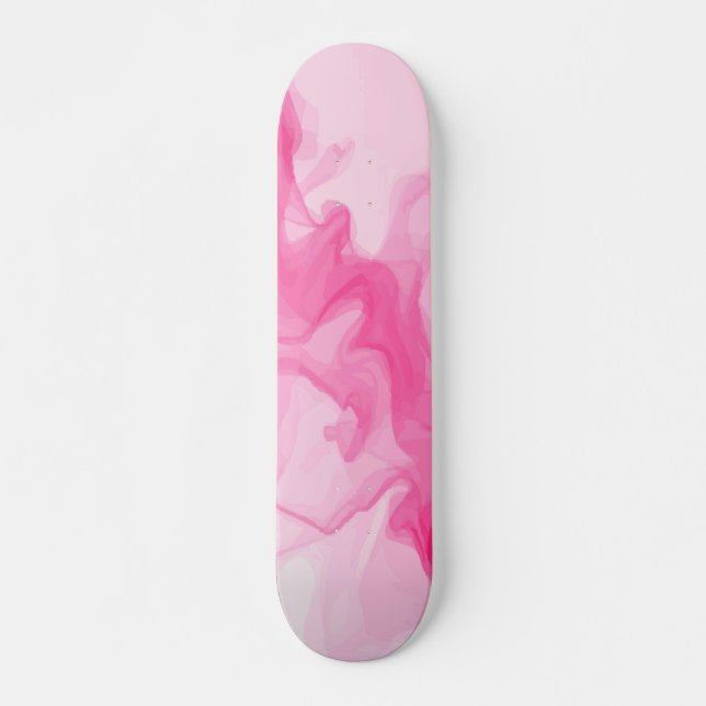 Skate Fumo Rosa Design Abstrato Pastel (Frente)