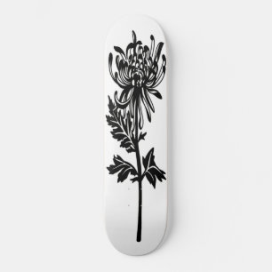 Skate Fundo Branco da Flor Preta