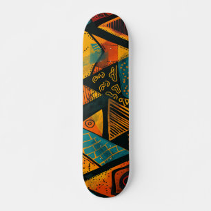 Skate Fundo colorido com motivos africanos