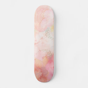Skate Fundo Floral Cor-de-Água Rosa