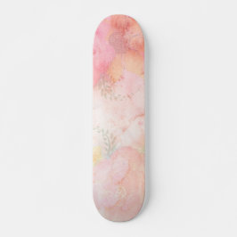 Skate Fundo Floral Cor-de-Água Rosa