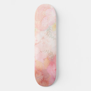 Skate Fundo Floral Cor-de-Água Rosa