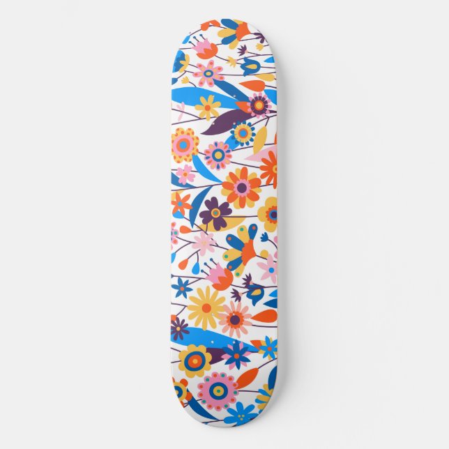 Skate Fundo Floral Multicolor Exótico-32939 (Frente)
