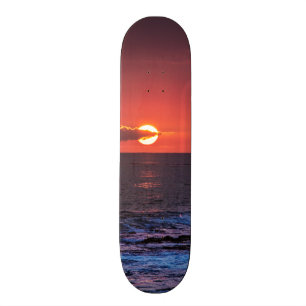 Skate Fundo havaiano tropical do por do sol do oceano -