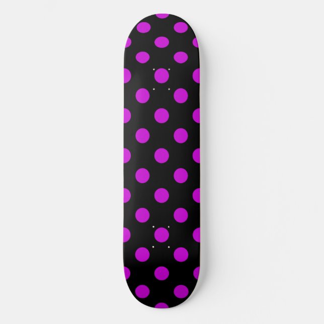 Skate Fundo Preto Bolinhas Roxas (Frente)