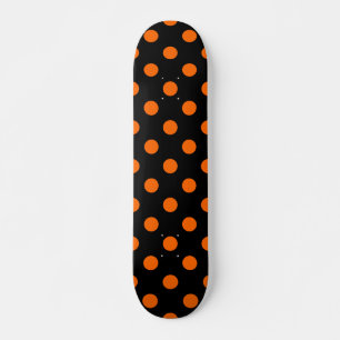 Skate Fundo Preto Pontos de Laranja