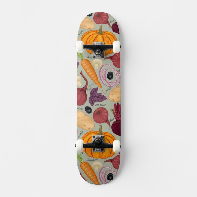 Skate Fundo retro dos legumes frescos (Frente)