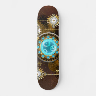 Skate Fundo Rusty Steampunk com Lentes Turquesa