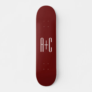 Skate Fundo vermelho Borgonha editável e texto branco