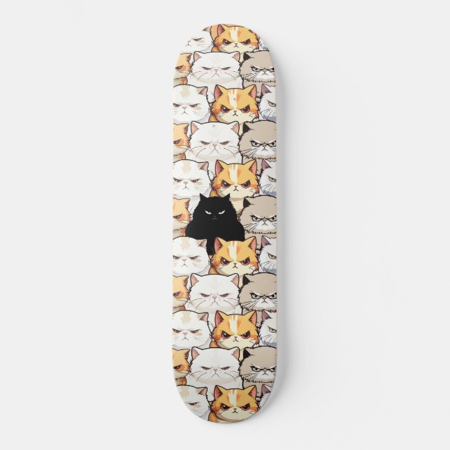 Skate Funny Colorful Moody Cats Kitten (Frente)