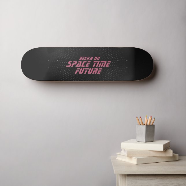 Skate Futuro espaço-tempo, script rosa (Arte de parede (Horz))