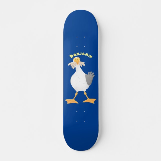 Skate Gaivota engraçada com desenho francês (Frente)