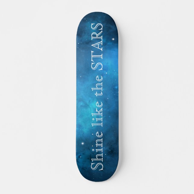 Skate Galáxia Azul Estrelas do Espaço Exterior (Frente)
