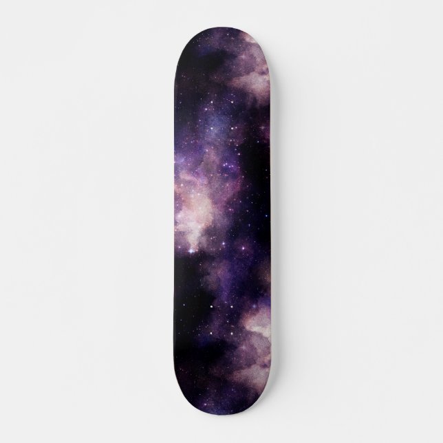 Skate Galáxia Espaço Celestial Céu Noturno Roxo (Frente)