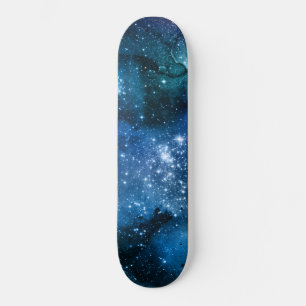 Skate Galáxias Amantes Starry Space Blue Sky White Spar