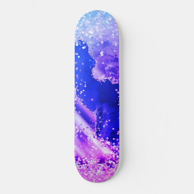 SKATE GALAXY BLUE PURPLE GLITTER PALHA (Frente)