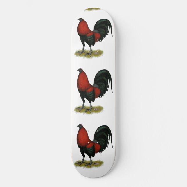 Skate Galo Vermelho Preto Americano BB (Frente)