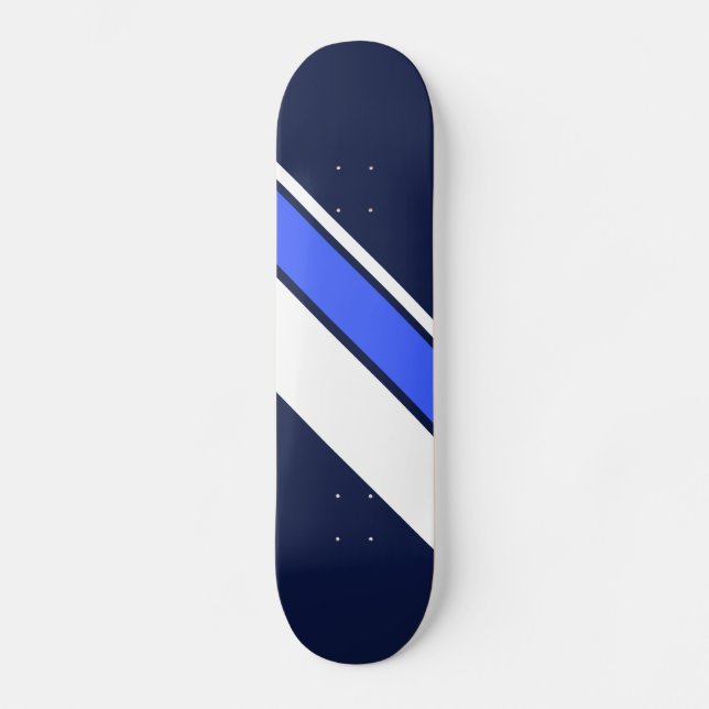 Skate Gamas De Diagonal Branco Vívidas Em Marinho (Frente)