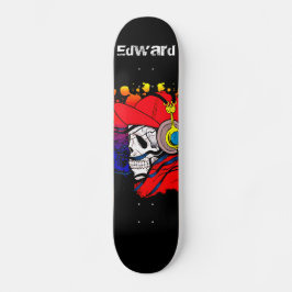 Skate Gamer Skull com Fones de ouvido