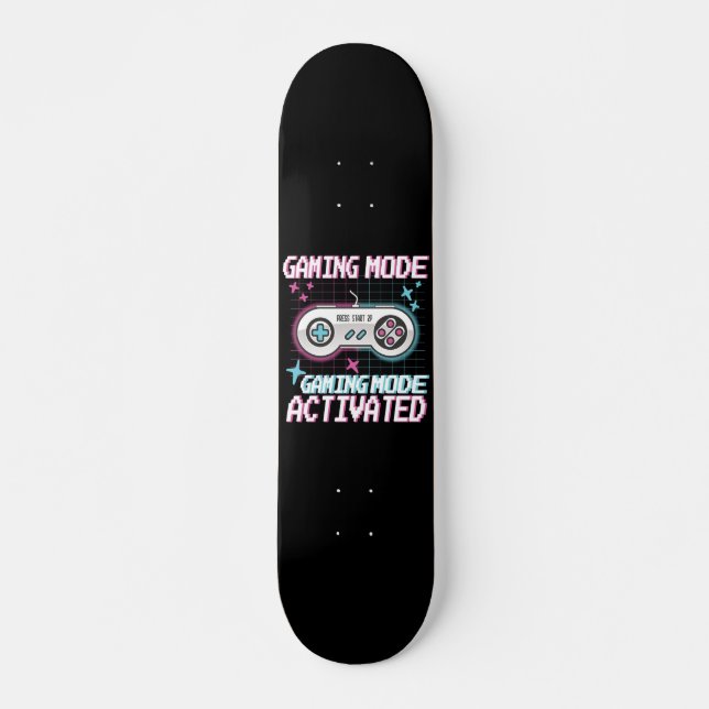 Skate Gaming Mode Activated – Retro Pixel Controller Des (Frente)