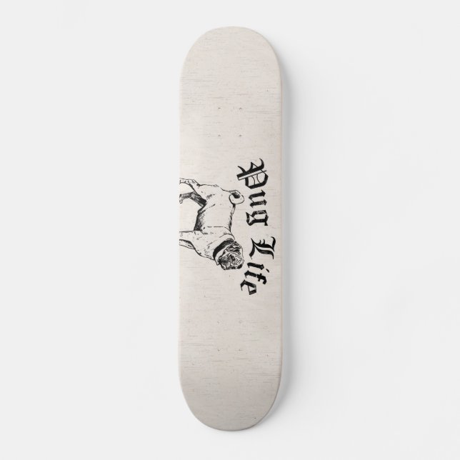 Skate Gângster engraçado do cão da vida do Pug (Frente)