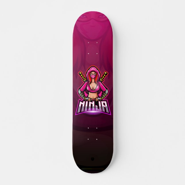Skate Garota Espada Ninja Echo Roxo (Frente)