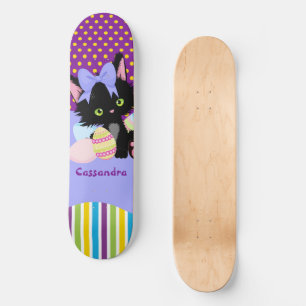Skate Gatinho Preto Ovos de Páscoa Pontos e Listras