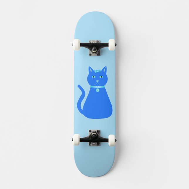 Skate Gato De Bebê Azul E Bonito (Frente)