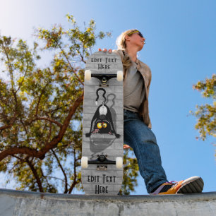 Skate Gato de Cabeça para Baixo Personagem de Desenho An