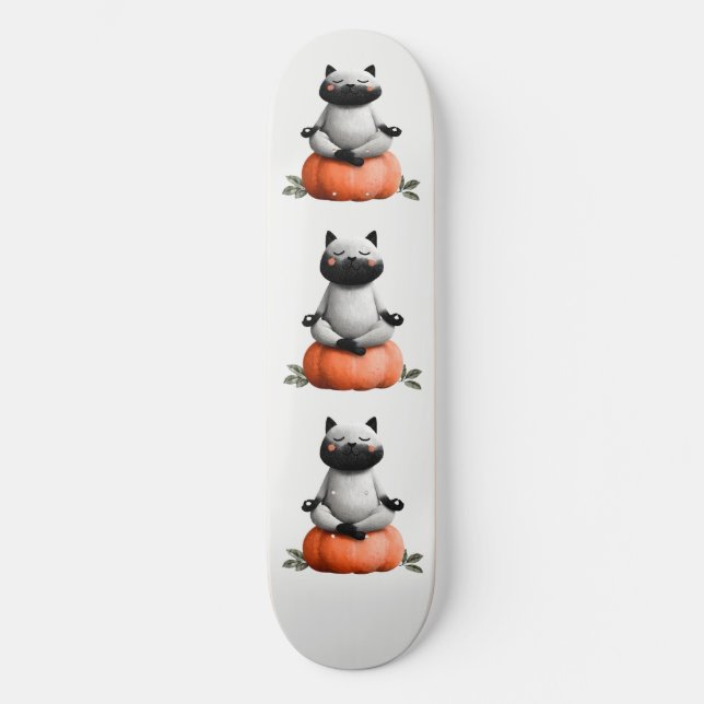 Skate Gato de Halloween na Design de Pumpkin (Frente)