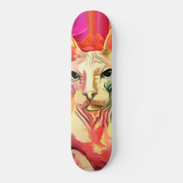 Skate Gato de Sphynx nas flores